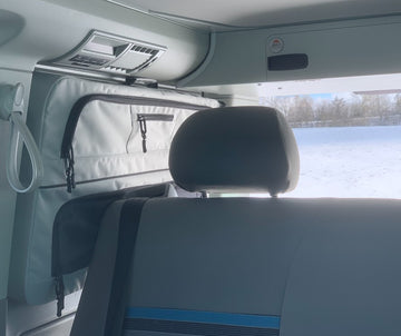 Pannier bag/window bag VW T5/T6/T6.1 for Caravelle/Mutlivan/California Beach in light gray DRIVER SIDE