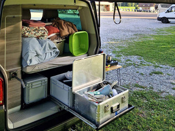 2-teiliger Heckauszug für VW California / Coast / Ocean mit 2er Bank